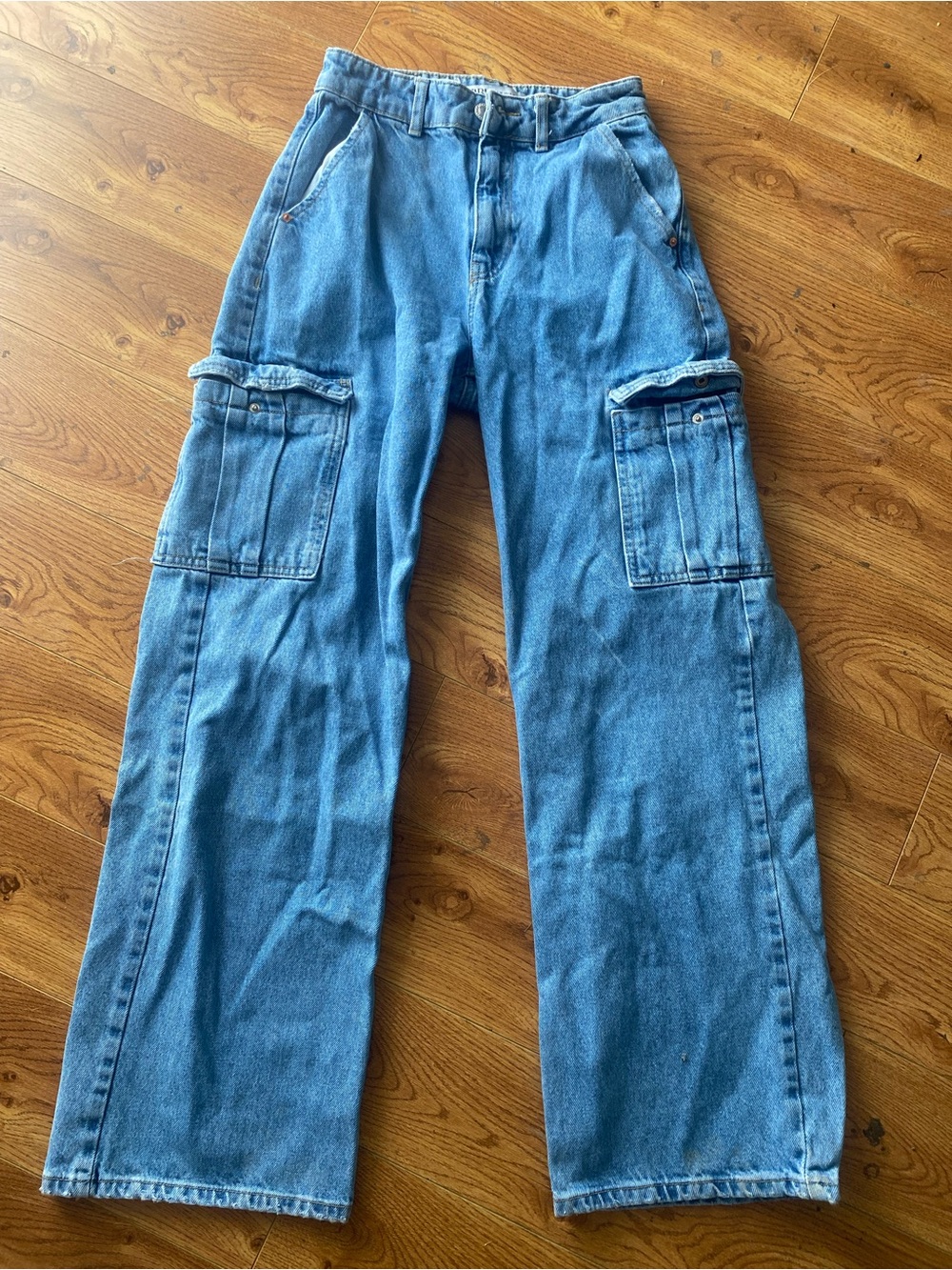 Zara jeans wide leg cargo women 4